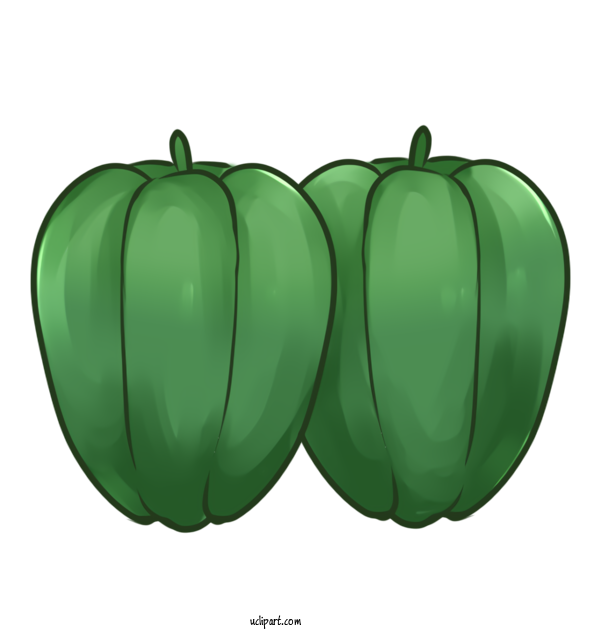 Free Food Vegetarian Cuisine Green Bell Pepper Peppers For Vegetable Clipart Transparent Background