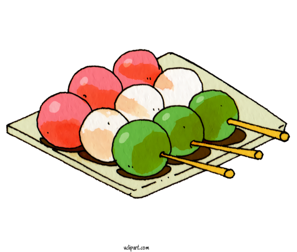 Free Food Dango Japanese Cuisine Cartoon For Japanese Food Clipart Transparent Background