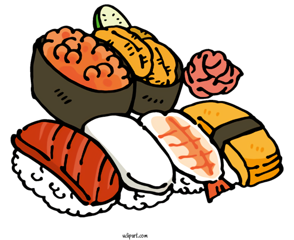 Free Food Sushi Japanese Cuisine For Japanese Food Clipart Transparent Background