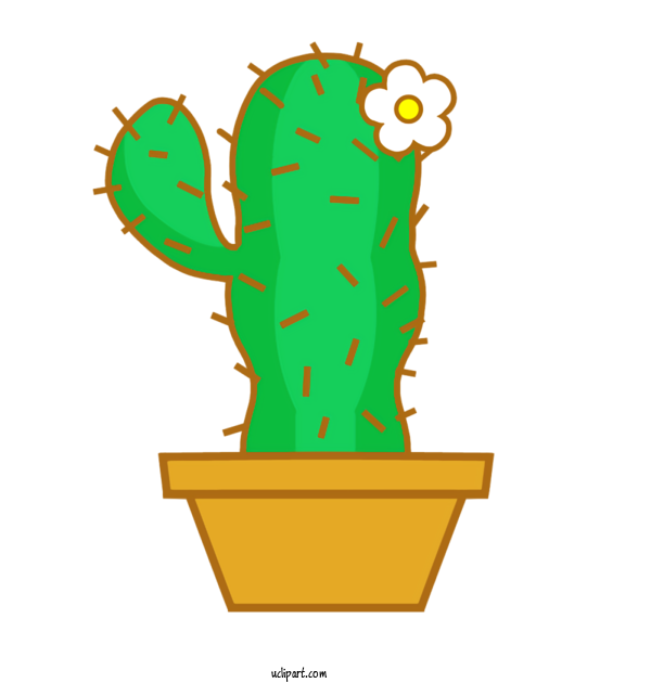 Free Nature Cactus Cartoon Line Art For Plant Clipart Transparent Background