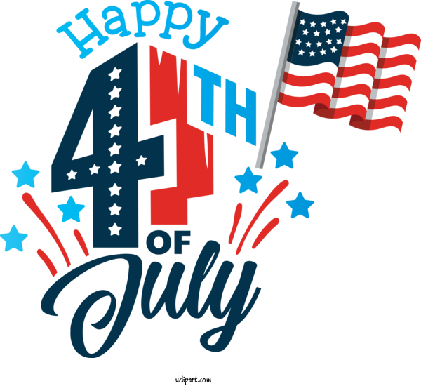 Free Holidays Logo Font Line For Fourth Of July Clipart Transparent Background