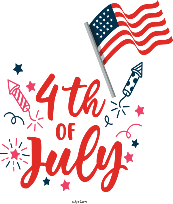 Free Holidays Cartoon Poster Design For Fourth Of July Clipart Transparent Background