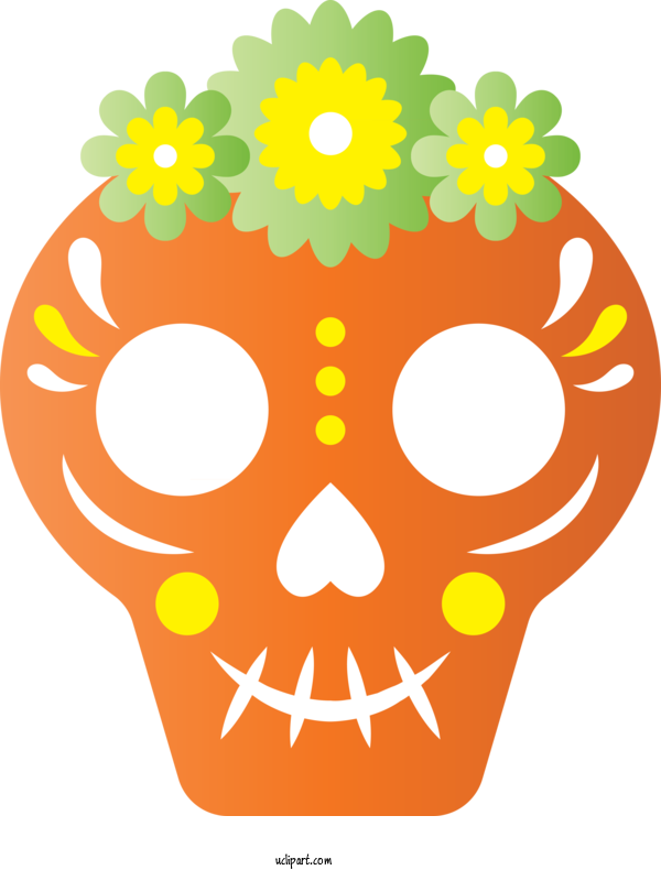 Free Holidays Cartoon Yellow Flower For Day Of The Dead Clipart Transparent Background