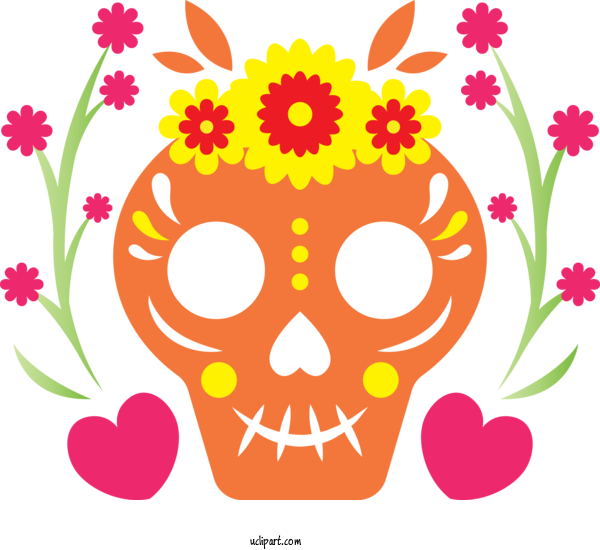Free Holidays Floral Design Visual Arts Meter For Day Of The Dead Clipart Transparent Background