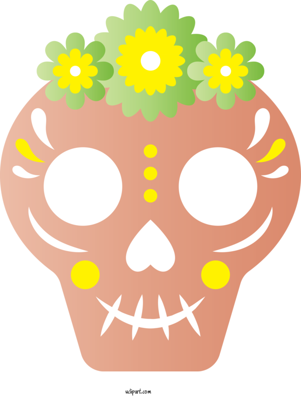 Free Holidays Floral Design Yellow Design For Day Of The Dead Clipart Transparent Background