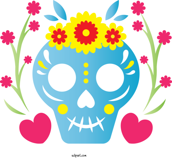 Free Holidays Floral Design Visual Arts Design For Day Of The Dead Clipart Transparent Background