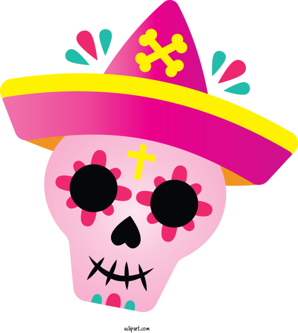 Free Holidays Sombrero Party Hat Hat For Day Of The Dead Clipart Transparent Background