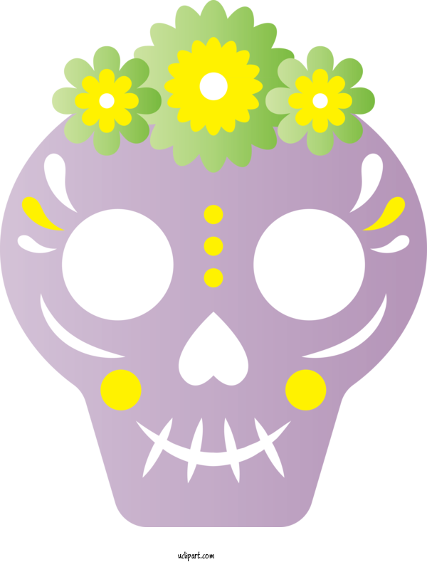 Free Holidays Floral Design Headgear Yellow For Day Of The Dead Clipart Transparent Background