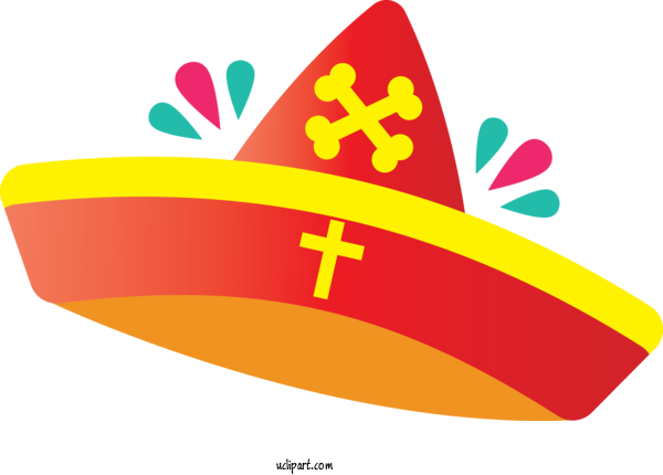 Free Holidays Hat Yellow Line For Day Of The Dead Clipart Transparent Background