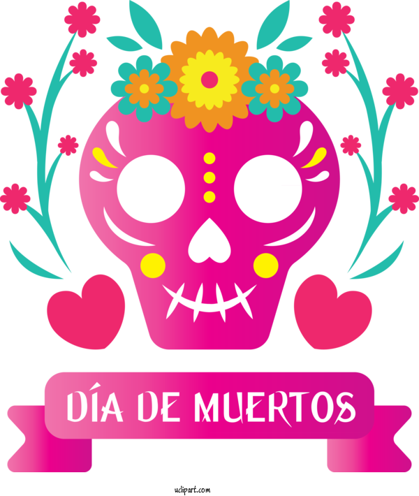 Free Holidays Floral Design Line Art Design For Day Of The Dead Clipart Transparent Background