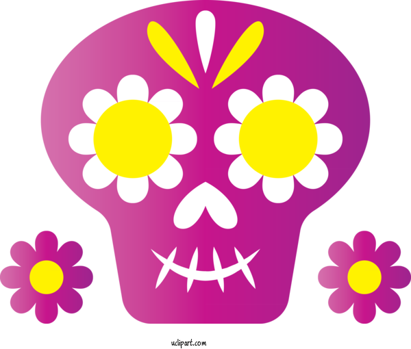 Free Holidays Floral Design Yellow Design For Day Of The Dead Clipart Transparent Background