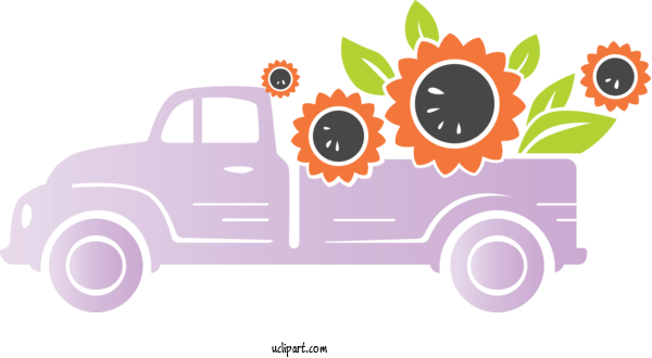 Free Flowers Car Design Pink M For Sunflower Clipart Transparent Background