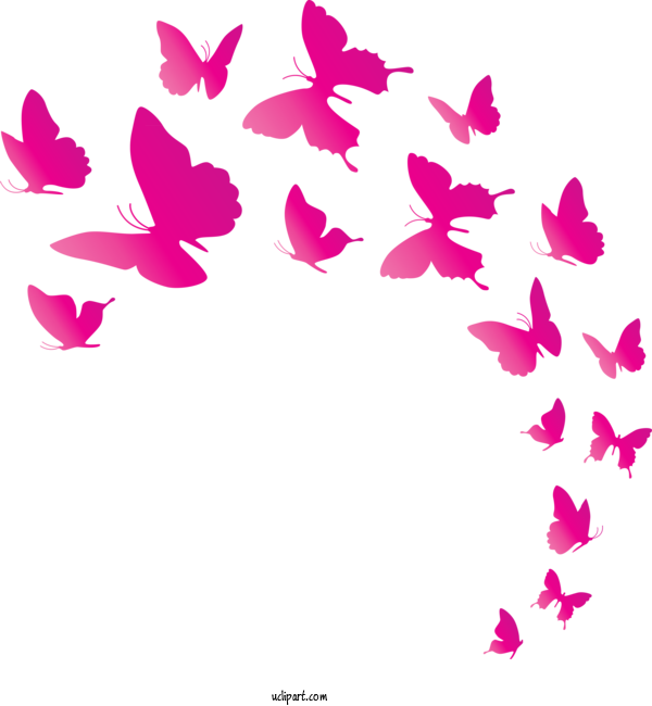 Free Animals Floral Design Pattern Pink M For Butterfly Clipart Transparent Background