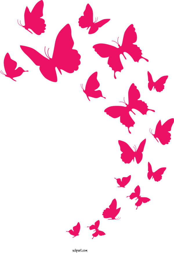 Free Animals Floral Design Pattern Pink M For Butterfly Clipart Transparent Background