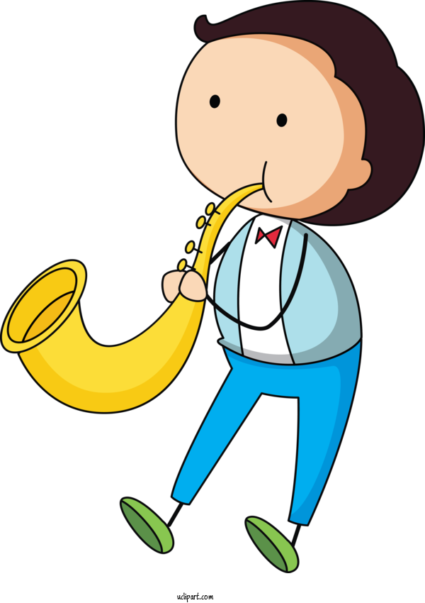 Free People Saxophone Cartoon Orchestra For Kid Clipart Transparent Background