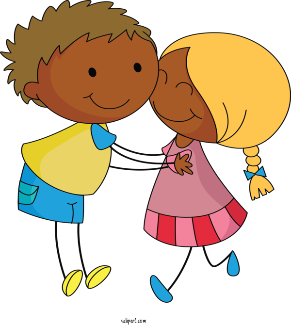 Free People Drawing Hug Kiss For Kid Clipart Transparent Background