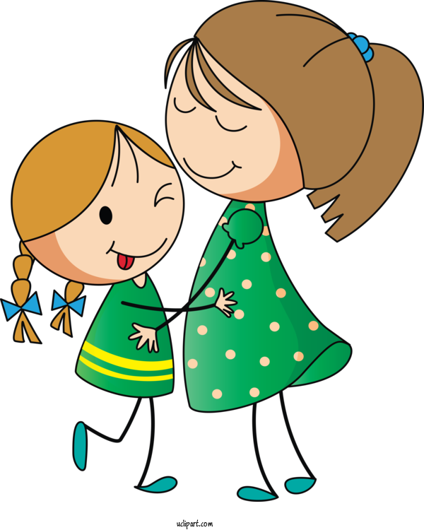 Free People Siblings Day Sibling Cartoon For Kid Clipart Transparent Background