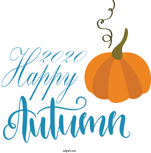 Free Nature Logo Calligraphy Pumpkin For Autumn Clipart Transparent Background