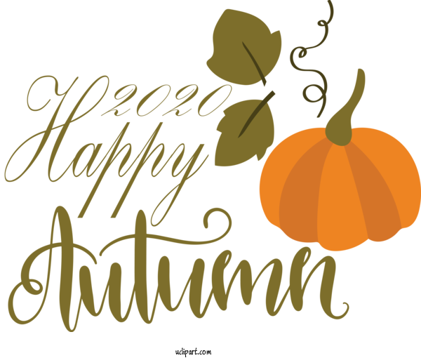 Free Nature Pumpkin Logo Calligraphy For Autumn Clipart Transparent Background