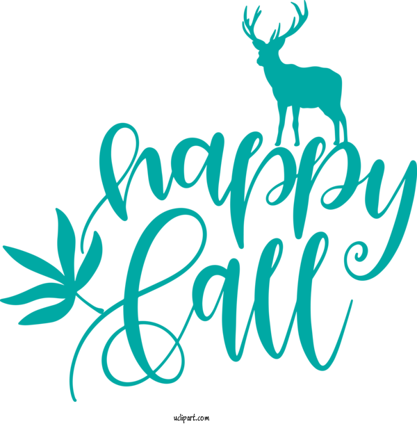 Free Nature Deer Logo Teal For Autumn Clipart Transparent Background