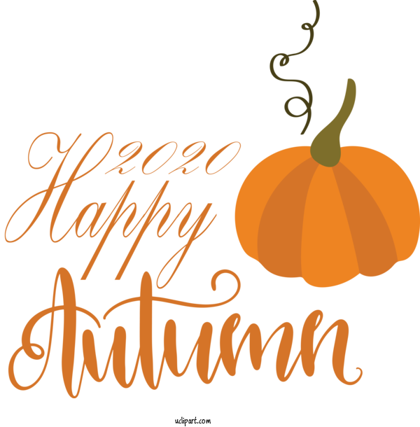 Free Nature Logo Calligraphy Pumpkin For Autumn Clipart Transparent Background