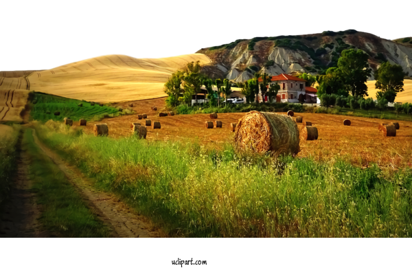 Free Nature Straw Baler Hay For Landscape Clipart Transparent Background