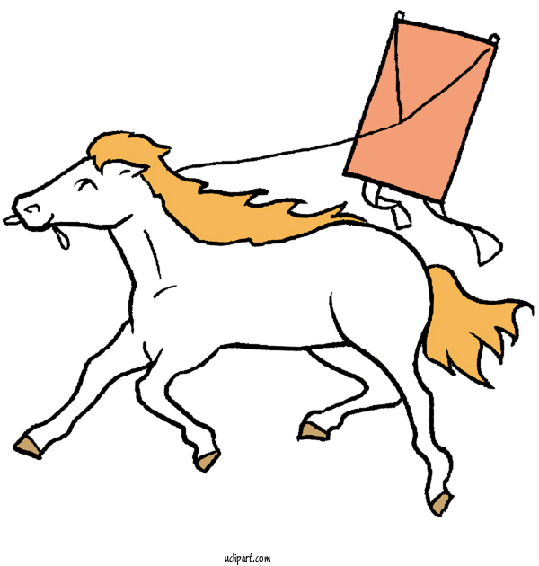 Free Animals Horse Line Art Cartoon For Horse Clipart Transparent Background