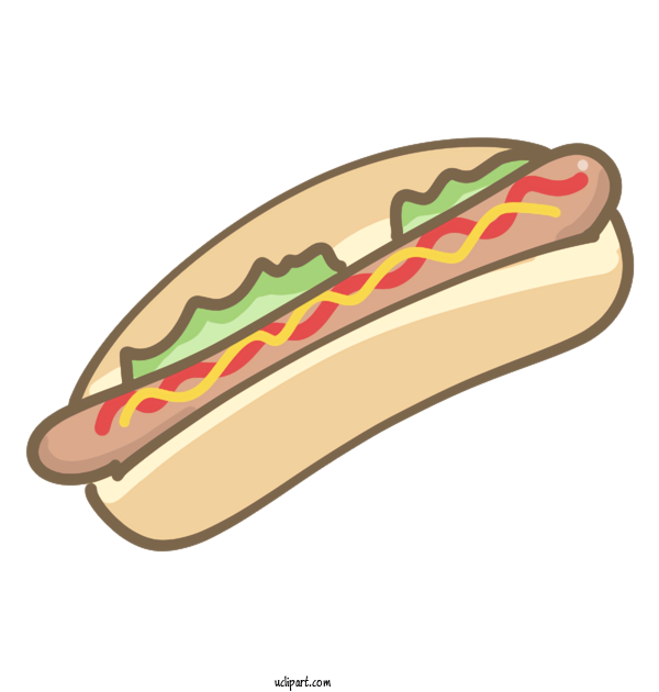 Free Food Hot Dog Baguette Croissant For Breakfast Clipart Transparent Background