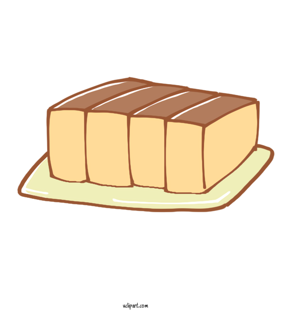 Free Food Toast Castella Ice Cream For Breakfast Clipart Transparent Background