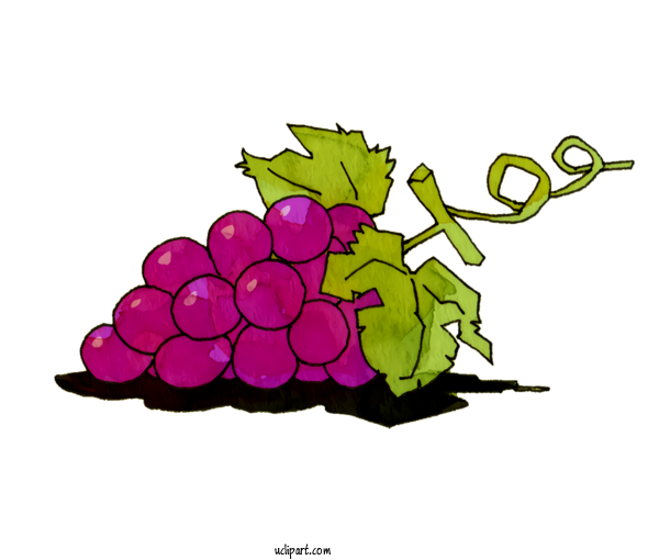 Free Food Grape Floral Design Cartoon For Fruit Clipart Transparent Background
