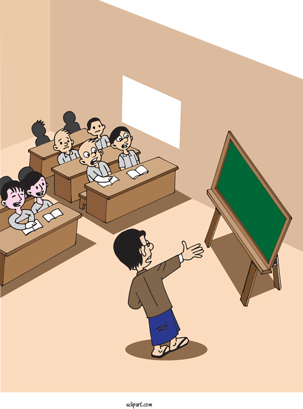 Free School Cartoon Teacher School For Education Clipart Transparent Background