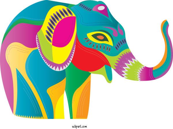 Free Animals Indian Elephant Design Purple For Elephant Clipart Transparent Background