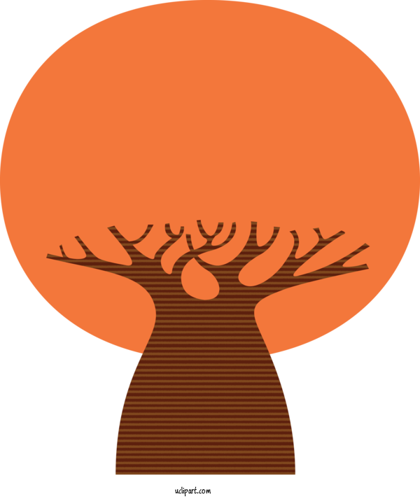 Free Nature Deer Silhouette Orange For Tree Clipart Transparent Background