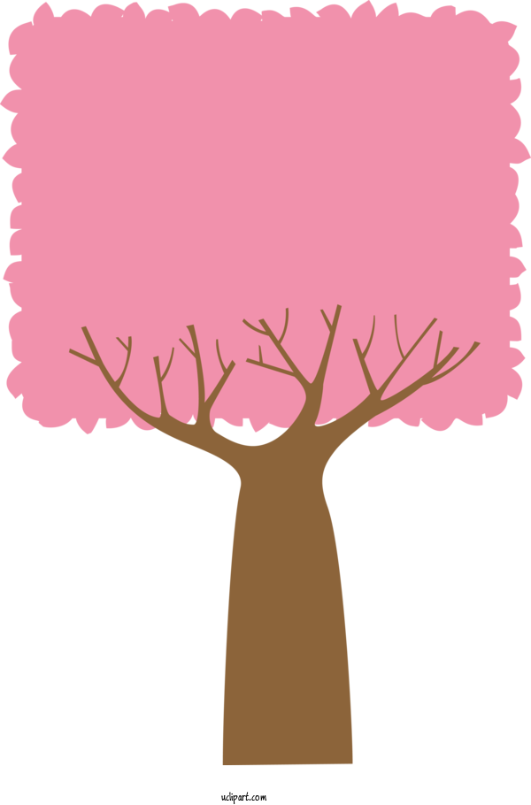 Free Nature Cartoon Pink M Font For Tree Clipart Transparent Background