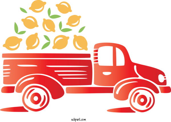 Free Transportation Cartoon Produce Line For Truck Clipart Transparent Background