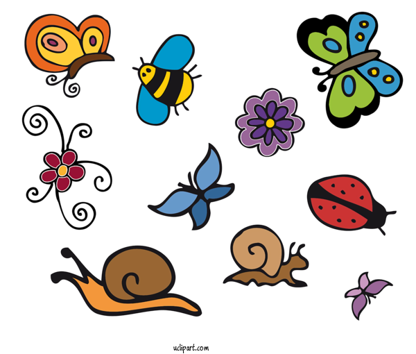 Free Animals Butterflies Insect Line Art For Butterfly Clipart Transparent Background
