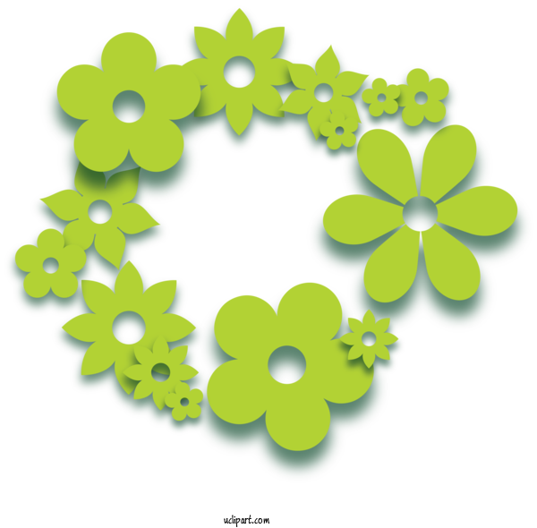 Free Nature Floral Design Green Pattern For Spring Clipart Transparent Background