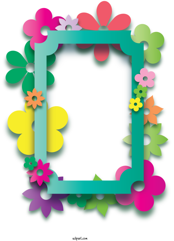 Free Nature Picture Frame Floral Design Green For Spring Clipart Transparent Background