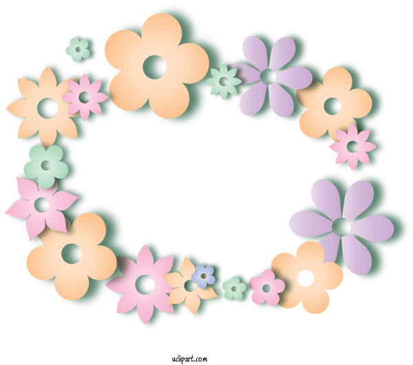 Free Nature Floral Design Pattern Font For Spring Clipart Transparent Background