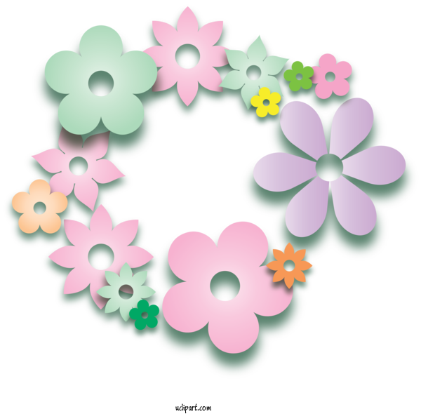 Free Nature Circle Floral Design Pattern For Spring Clipart Transparent Background