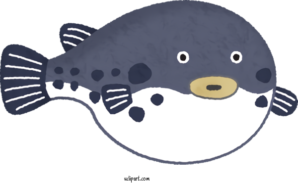 Free Animals Fugu Seafood Cartoon For Fish Clipart Transparent Background