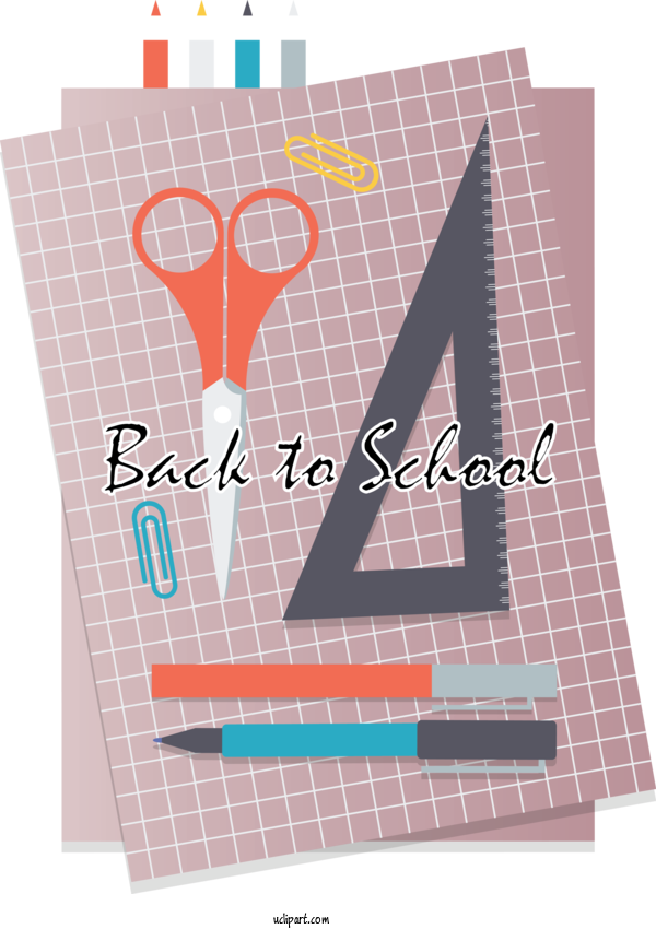 Free School Paper Angle Line For Back To School Clipart Transparent Background