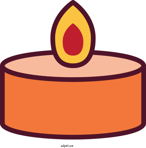 Free Religion Orange S.A. Candle For Pelita Clipart Transparent Background