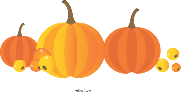 Free Nature	 Jack O' Lantern Gourd Pumpkin For Autumn Clipart Transparent Background