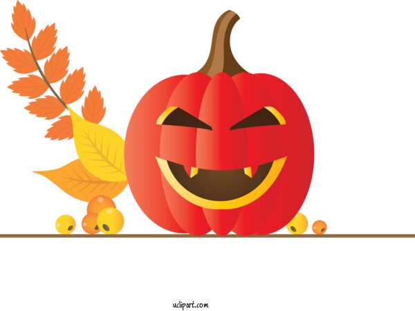 Free Nature	 Thanksgiving Jack O' Lantern Pumpkin For Autumn Clipart Transparent Background