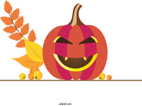 Free Nature	 Thanksgiving Jack O' Lantern Pumpkin For Autumn Clipart Transparent Background