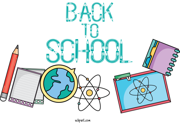 Free School Line Art Calligraphy Logo For Back To School Clipart Transparent Background