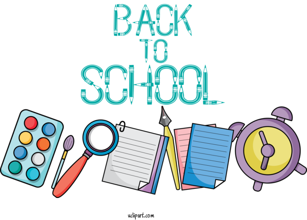 Free School School Cartoon Icon For Back To School Clipart Transparent Background