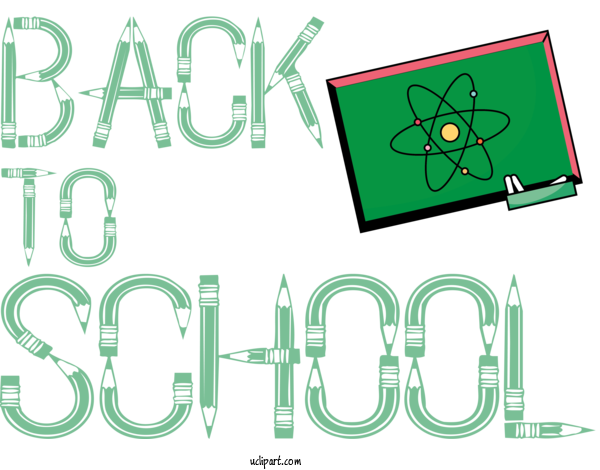 Free School Logo Text Green For Back To School Clipart Transparent Background