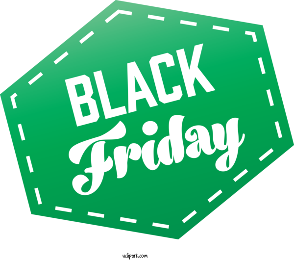 Free Holidays Logo Font Green For Black Friday Clipart Transparent Background